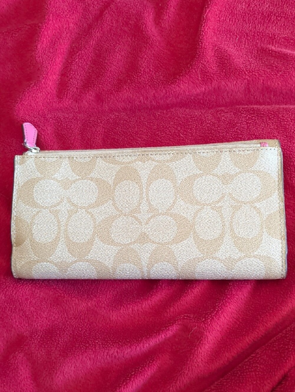 Coach Metallic Beige Signature Continental Wallet - Picture 3 of 15